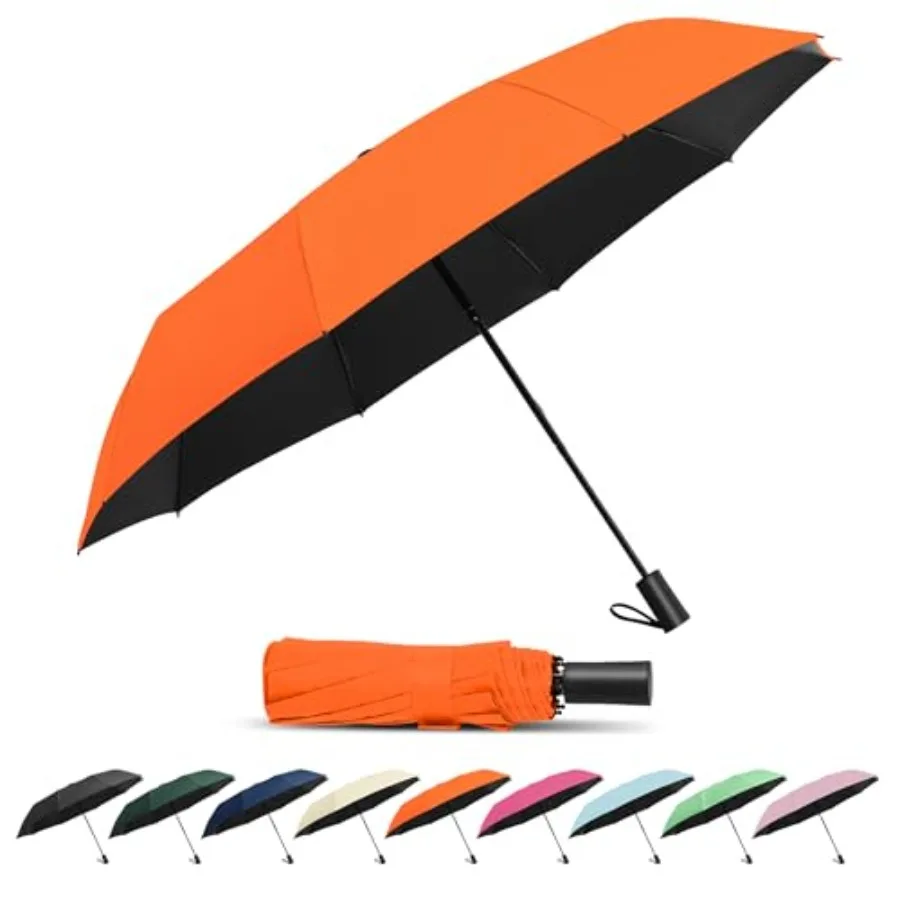 

SoulRain 46" Travel Sun and rain Umbrella, Lightweight Windproof Umbrella, Portable Lightweight Compact Parasol with 95% UV Pro