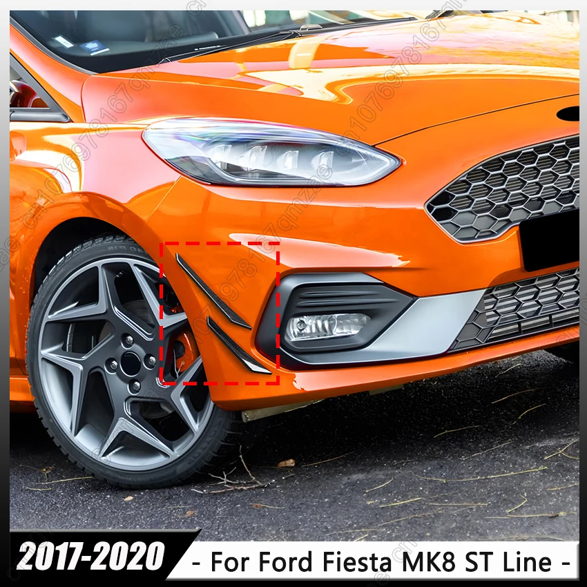 

Для Ford Fiesta MK8 ST Line 2017 2018 2019 2020 автомобильный передний бампер боковые канавки передний спойлер сплиттер наклейка