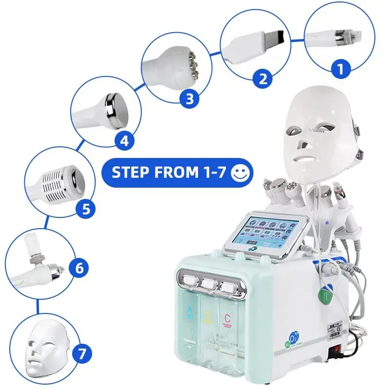 

7 In 1 Hydra Dermabrasion Water Small Bubble Oxygen Beauty Machine Aqua Peel Clean BIO Lifting Vacuum Face Cleaning Machine