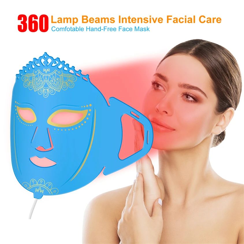 

Flexible Lamp Beauty Mask Wrinkle LED Light Face and Neck Mask Infrared LED Light Mask Full Face Reduce Fine Lines Firming Skin