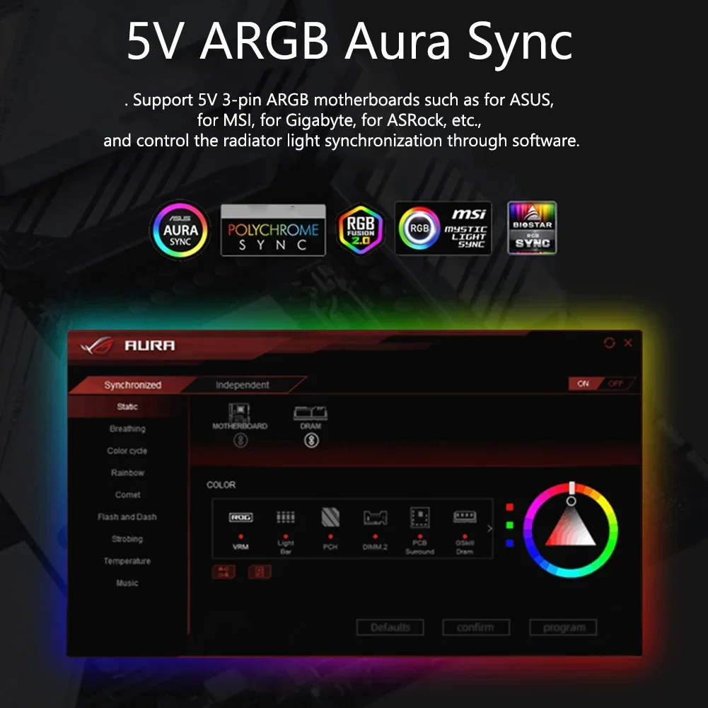 4-in-1 Music PWM ARGB Controller 1to8 Hub 5V 3Pin ARGB Aura Sync 4Pin PWM Temp Adjust Fan Music Rhythm Remote Control Cool Decor