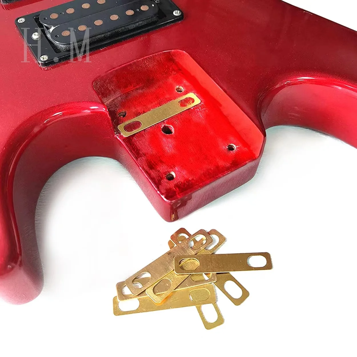 8 pcs/set Electric guitar accessories Brass neck heightening adjusting gasket Reinforcing plate Square handle connecting gasket