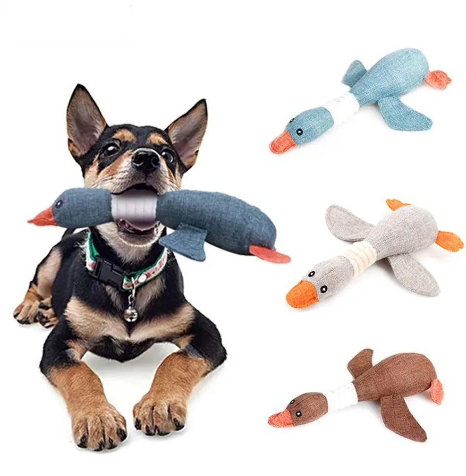 

30cm Pet Mallard Duck Dog Toy for Big Chewers Dog Squeaky Wild Goose Puzzle Training Toys Cute Soft Dog Chew Toy with Squeaker
