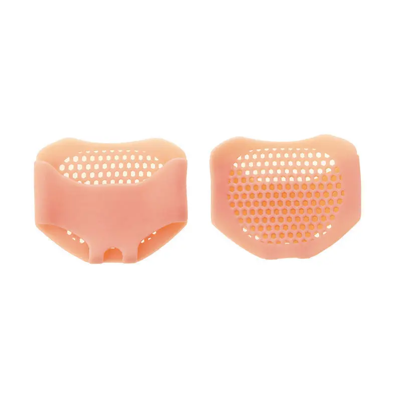 Silicone Forefoot Cushion Pads Wide Skin Color Shoe Insoles Honeycomb Breathable Metatarsal Support Foot Care Pain Relief Pads
