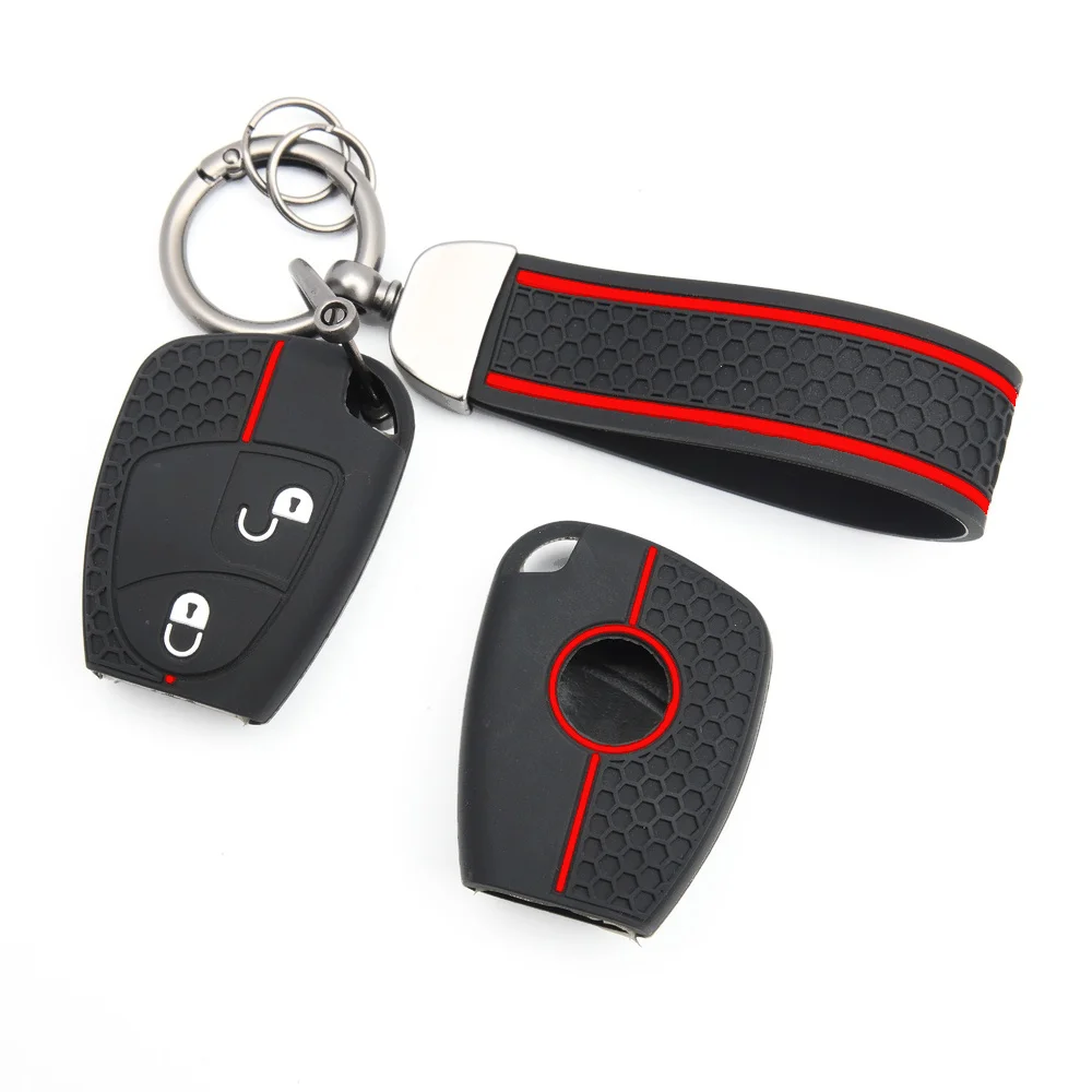 Protective Key Cover With Keychain For Mercedes-Benz CL55 CL600 CL65 C230 C240 C280 C320 Non Slip Precise Fit Full Coverage