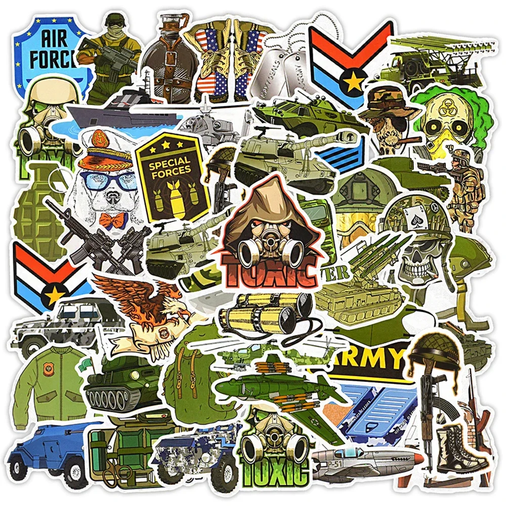 50Pcs Military Stickers and Decals Army Stickers Cool Military Helmet Stickers Tactical Stickers for Laptop Luggage Computer Car