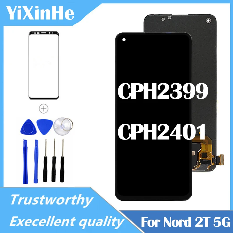 

6.43 Inch AMOLED For Oppo OnePlus Nord 2T 5G CPH2399 CPH2401 LCD Display Touch Screen Digitizer Assembly Replacement