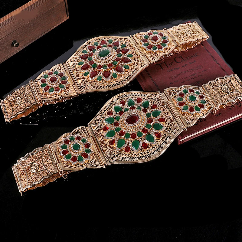 Ceinture en biscuits plaqué or pour femme, caftan arabe, mariage, luxe, marocain, patients, bijoux ethniques, taille, accessoires JOBride