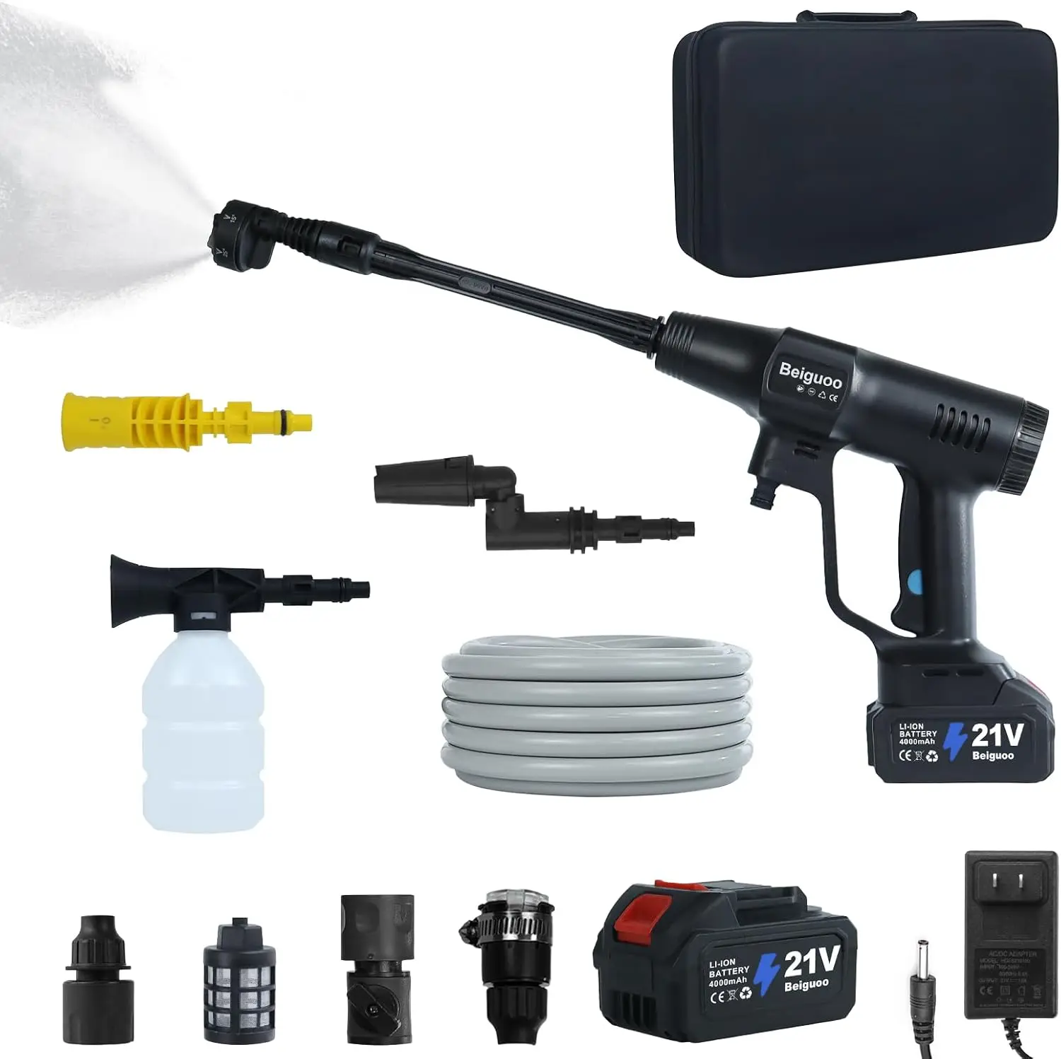 

Cordless Pressure Washer 1450 PSI, Cordless Power Washer Gun, 2 4000mAH Battery Operated Power Pressure, Portable High Pressure