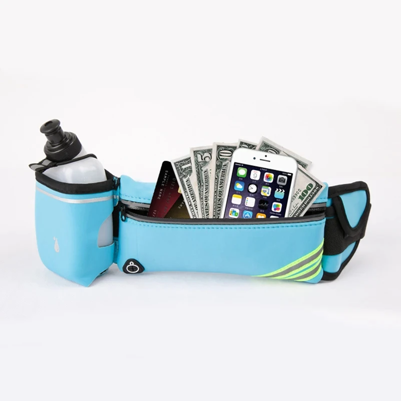 

Running Belt Waist Bag Sports Fanny Pack Women Men Phone Pouch with Bottle Hydration Waterproof Run Accessories