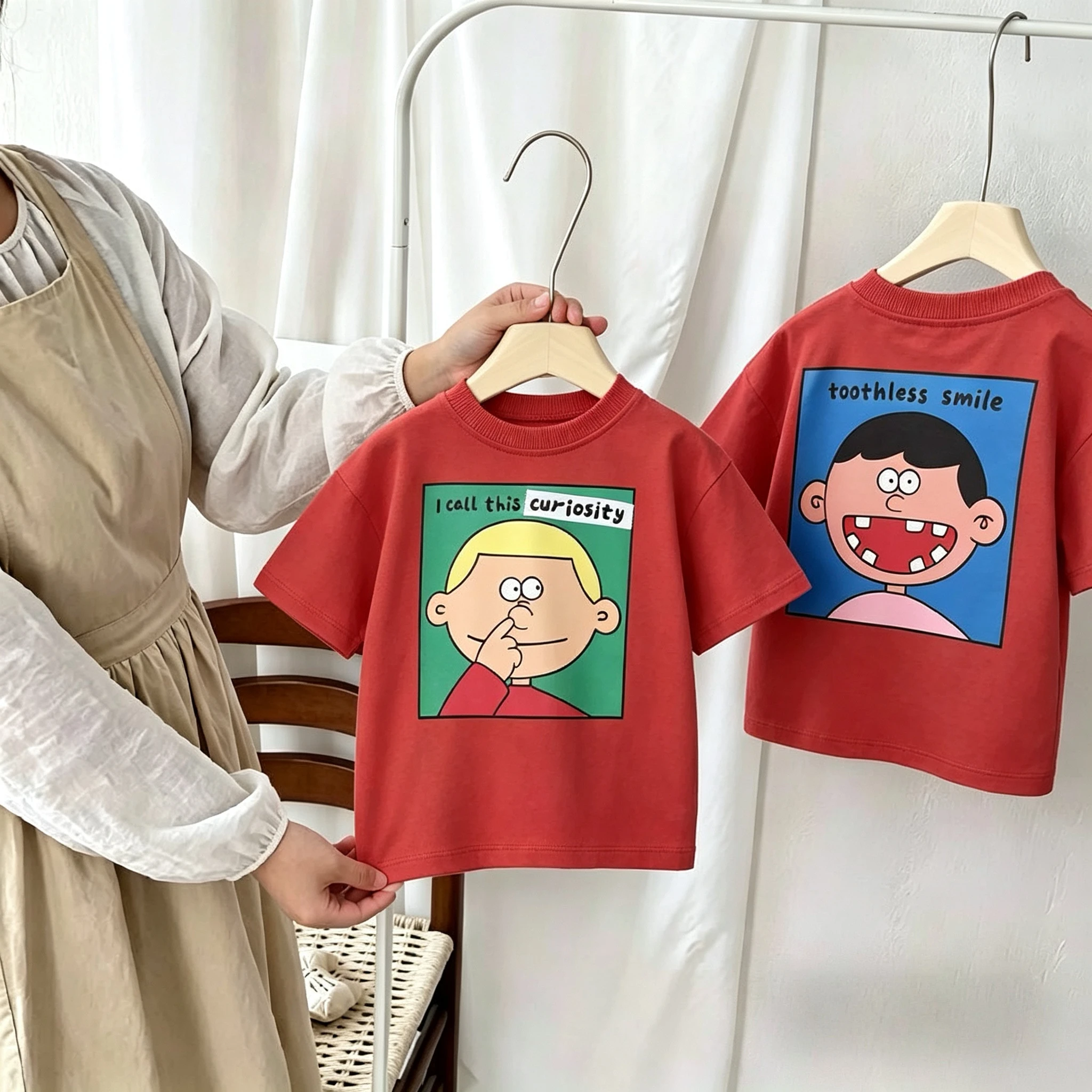 Two-side Print Children's T-shirt 2026 New Summer Clothing Popular Fashion Baby Girls Boys Short Sleeve Tees Tops Kids T Shirts