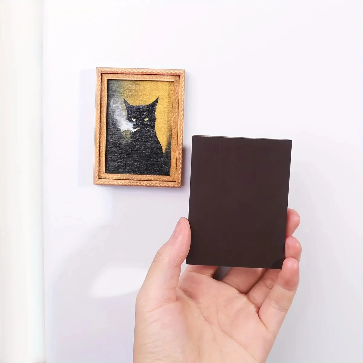 1pc Cute cat refrigerator magnet - Adorable black and white cat design, perfect for home and office decoration