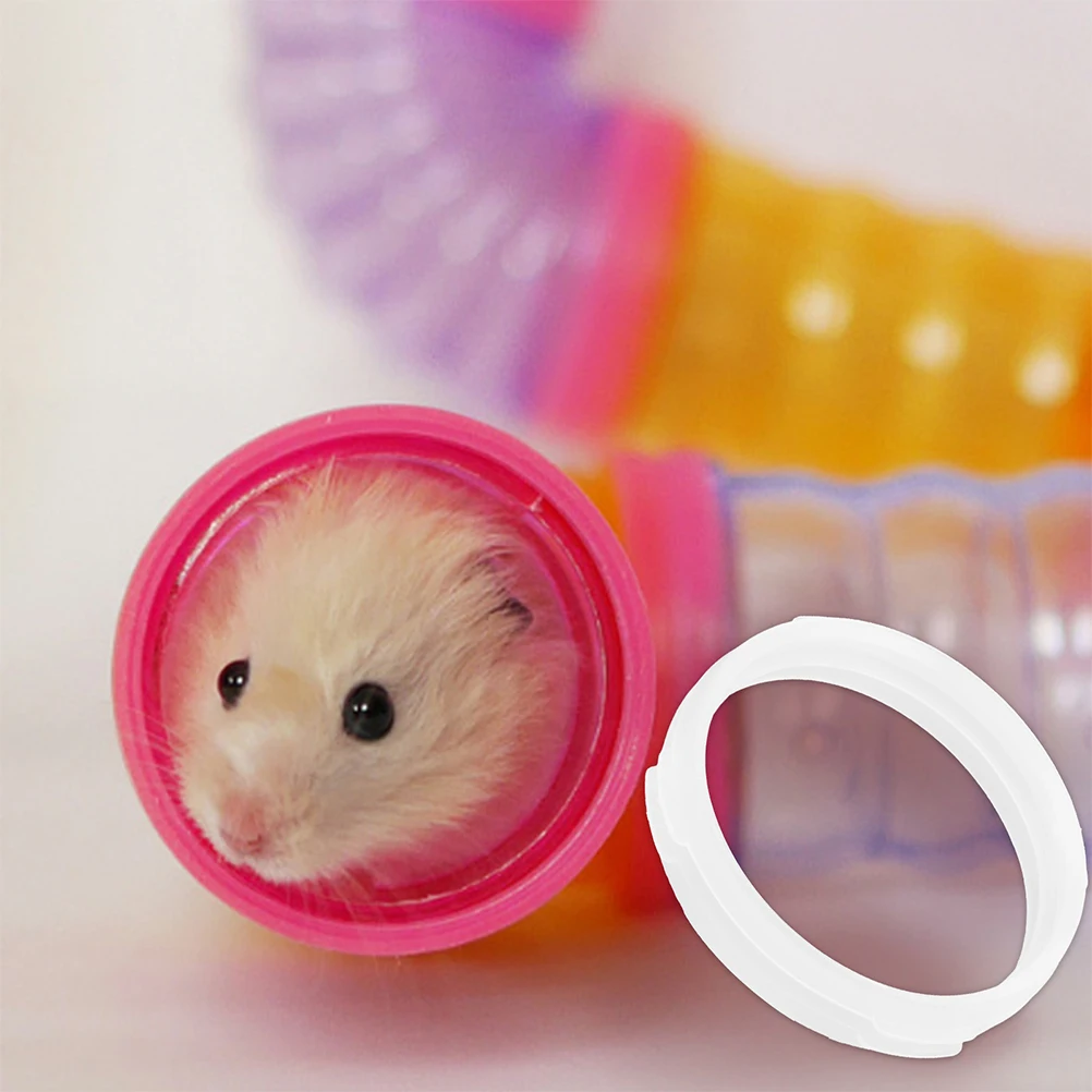 

8pcs Hamster Tunnel Connector White DIY Cage Accessories Tube Joiner Pet Fittings Habitat Expansion