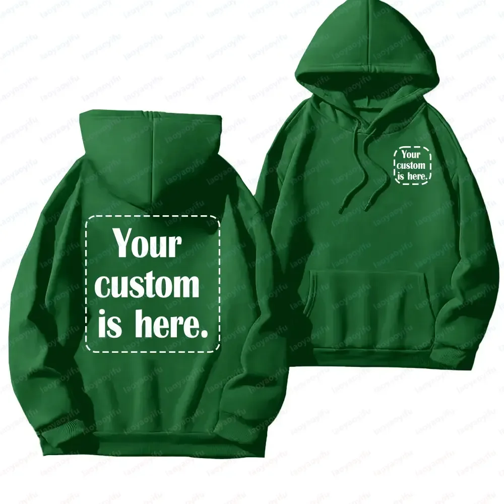 2026 Men Women Casual Custom Printed Text DIY Hoodie Customized Personalized Hoody Custom Hoodies Text Sweatshirt Men Clothing