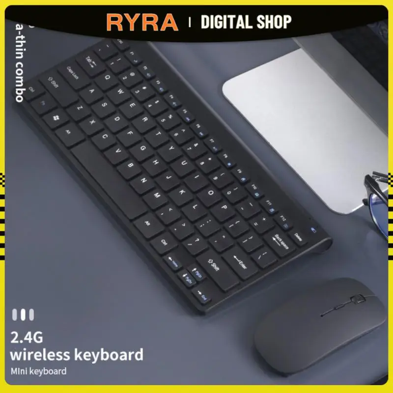 

Беспроводная клавиатура и мышь RYRA 2,4G USB2.0, портативная тонкая эргономичная клавиатура и мышь с шумоподавлением для ноутбука и ПК