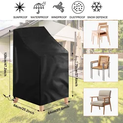 210D Waterproof Chair Organizer Stacked Chair Dust Cover Storage Bag Outdoor Garden Patio Dustproof Furniture Protector