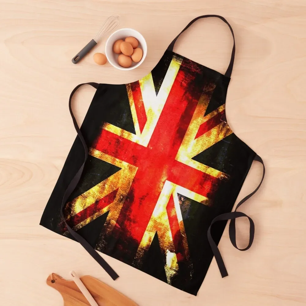 Union Jack Glitter Graphic Apron Restaurant Kitchen Equipment Professional Barber Kitchens Men For Men Apron