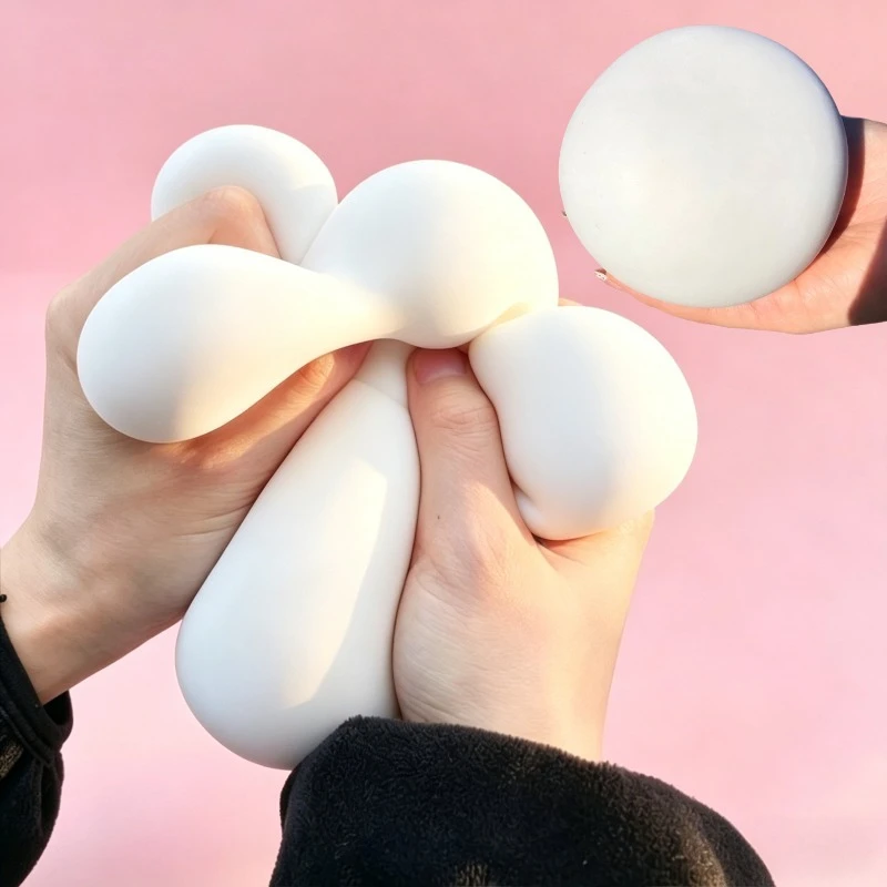 Quetschbarer Weißer Brot-Stressball Fidget-Spielzeug Weicher Brötchen-Quetschball Stressabbau Langsam Aufsteigendes Sensorisches Spielzeug für Erwachsene Entspannendes Geschenk