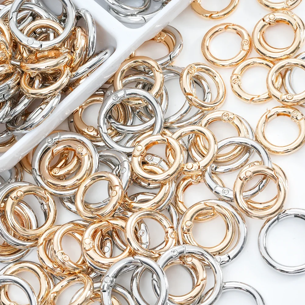 5 sztuk metalowych zapięć sprężynowych typu l O Ring Otwierany karabińczyk Okrągłe złącze breloka Klipsy do torebek Klamry do łańcuszków DIY Findings