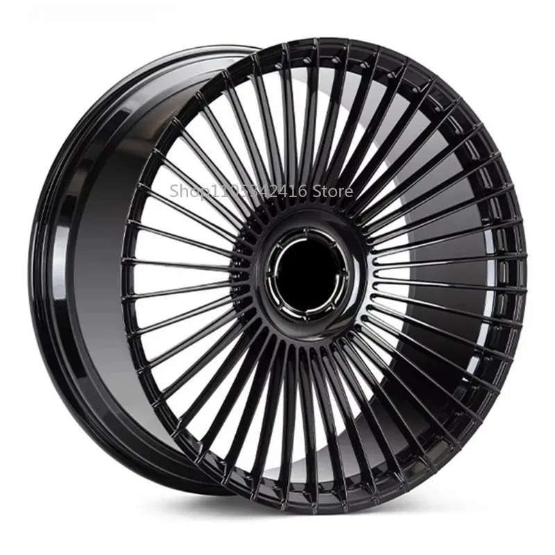 Multiple Spokes Glossy Black Forged Alloy Wheel Rim 5x114.3 5x120 5x130 15-26 Inch Fit Luxury Passenger Car Wheels