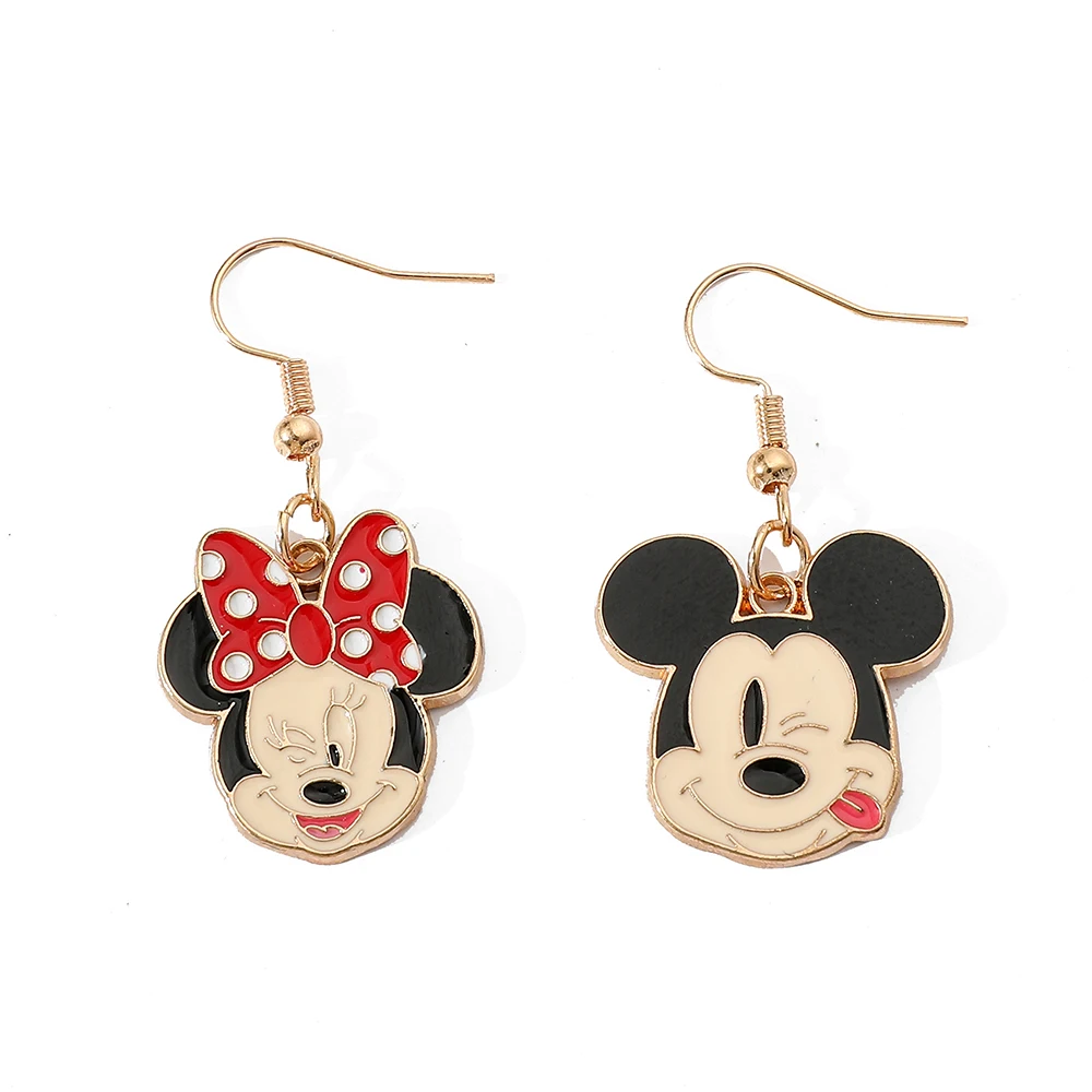 Kawaii Disney Mickey Mouse and Minnie Mouse Earrings Sweet Girls Earrings Gifts For Party Dress Up