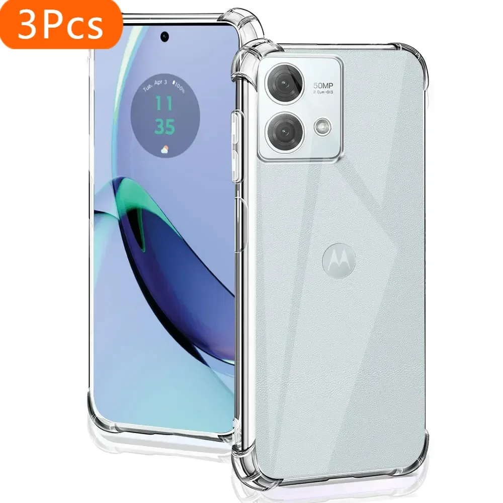 

3 шт. для Moto G84 5G G45 чехол Роскошный мягкий силиконовый прозрачный противоударный чехол для телефона с подушкой безопасности из ТПУ для Motorola Moto G45 5G Protector Fu