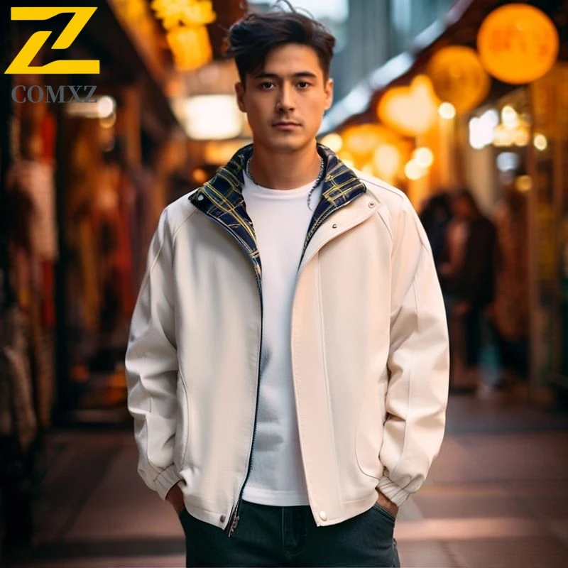 

COMXZ 2025 Men Vintage Baseball Jacket Fashion Classics Camping Travel Jackets Casual Comfort Lightweight Versatile Outerwear