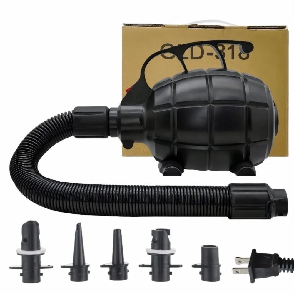 Practical 600W Electric Air Pump 17000Pa 5 Nozzles High Pressure Pump AC 110-120V Quick-Fill Inflator For Air Mattress