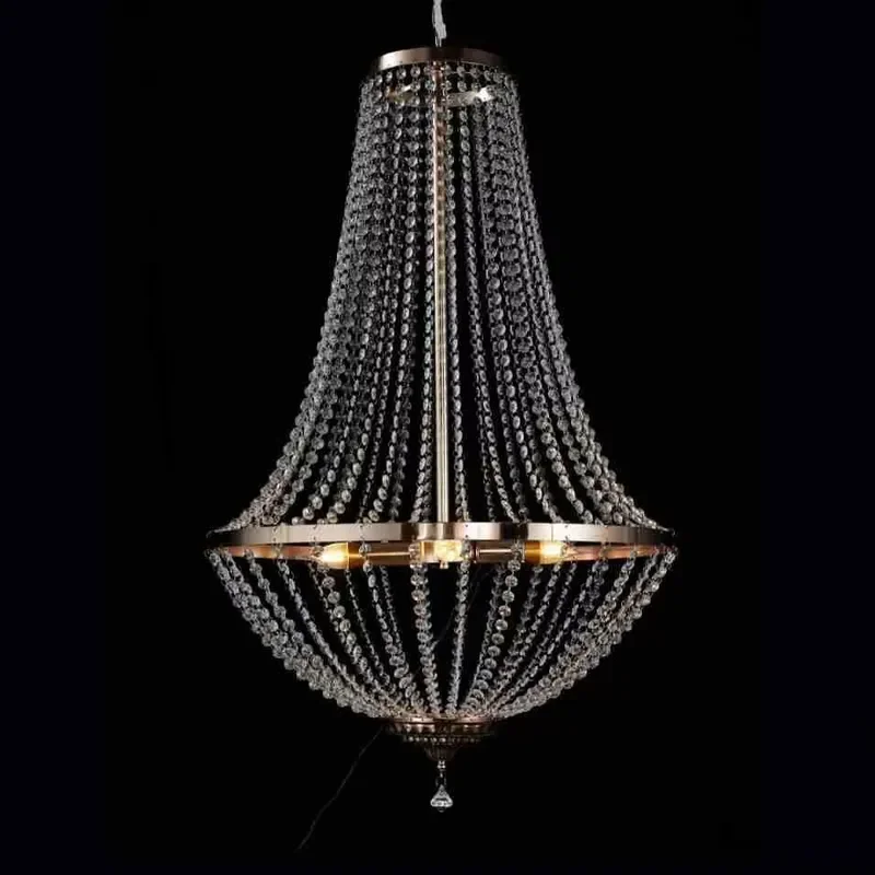 for Wedding Hotel Waterproof Glass Props Lights LED Acrylic Crystal Chandelier Hall Decoration