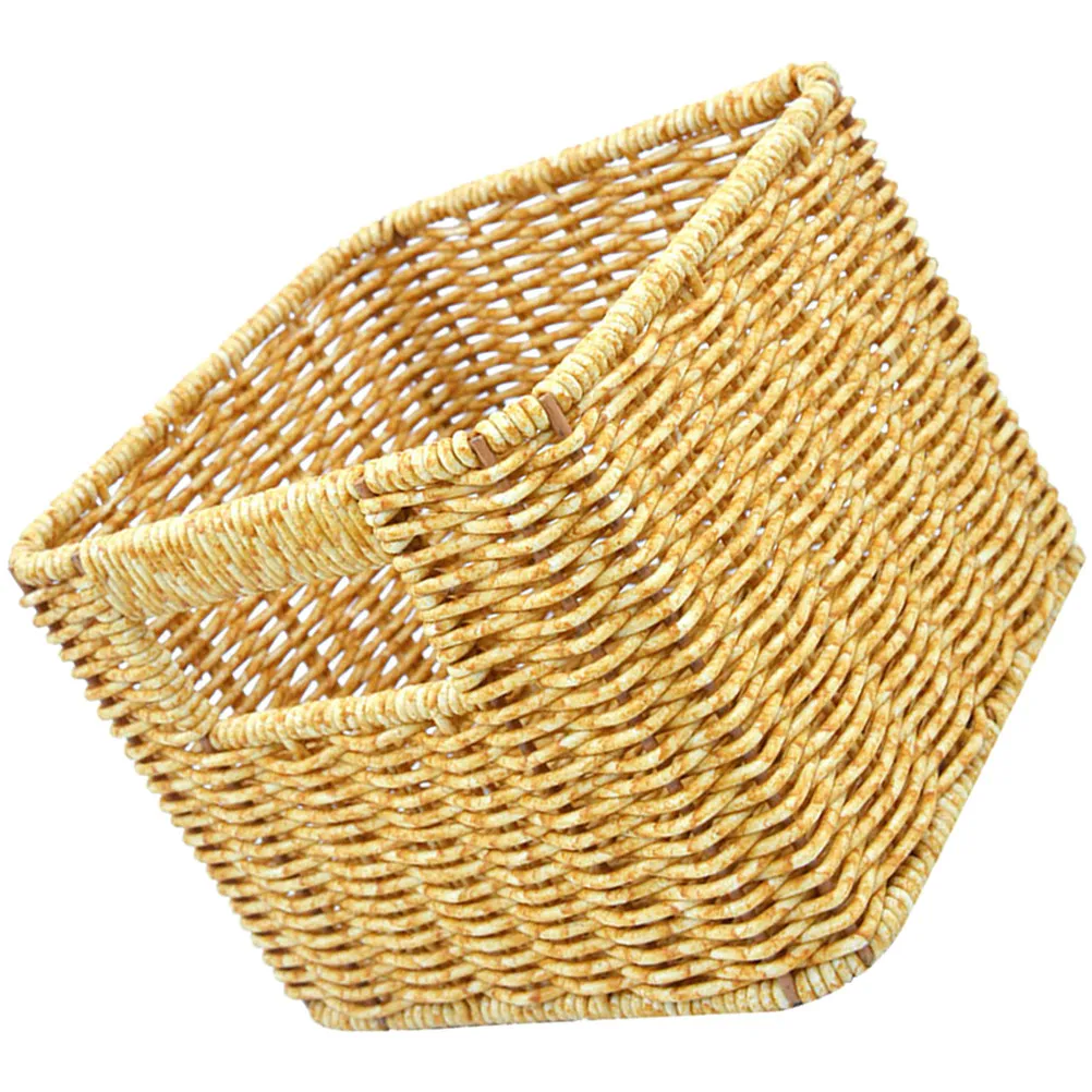 

Премиум-корзина для хранения повышенной прочности с ручкой, многофункциональный органайзер для дома, плетеная корзина из имитации ротанга для гостиной