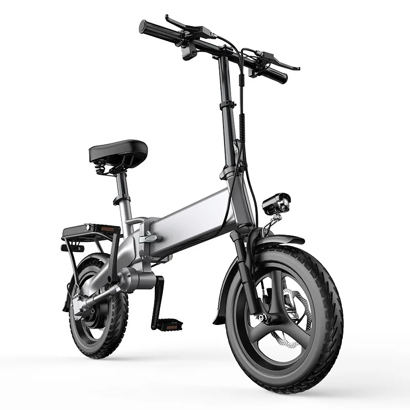 

14-inch foldable E-Bike, 400W brushless motor chainless electric bicycle, 48V25AH large capacity battery electric scooter