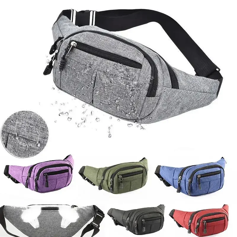 

Mens Zipper Travel Chest Bag Mens Waist Pack Waterproof Belt Bag Casual Waist Bags