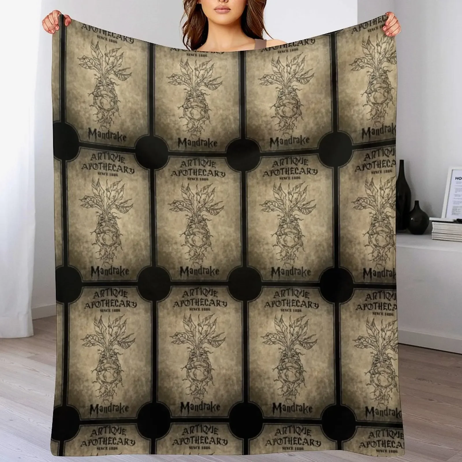 MANDRAKE APOTHECARY LABEL Throw Blanket All Weather Soft Throw Blanket for Sofa