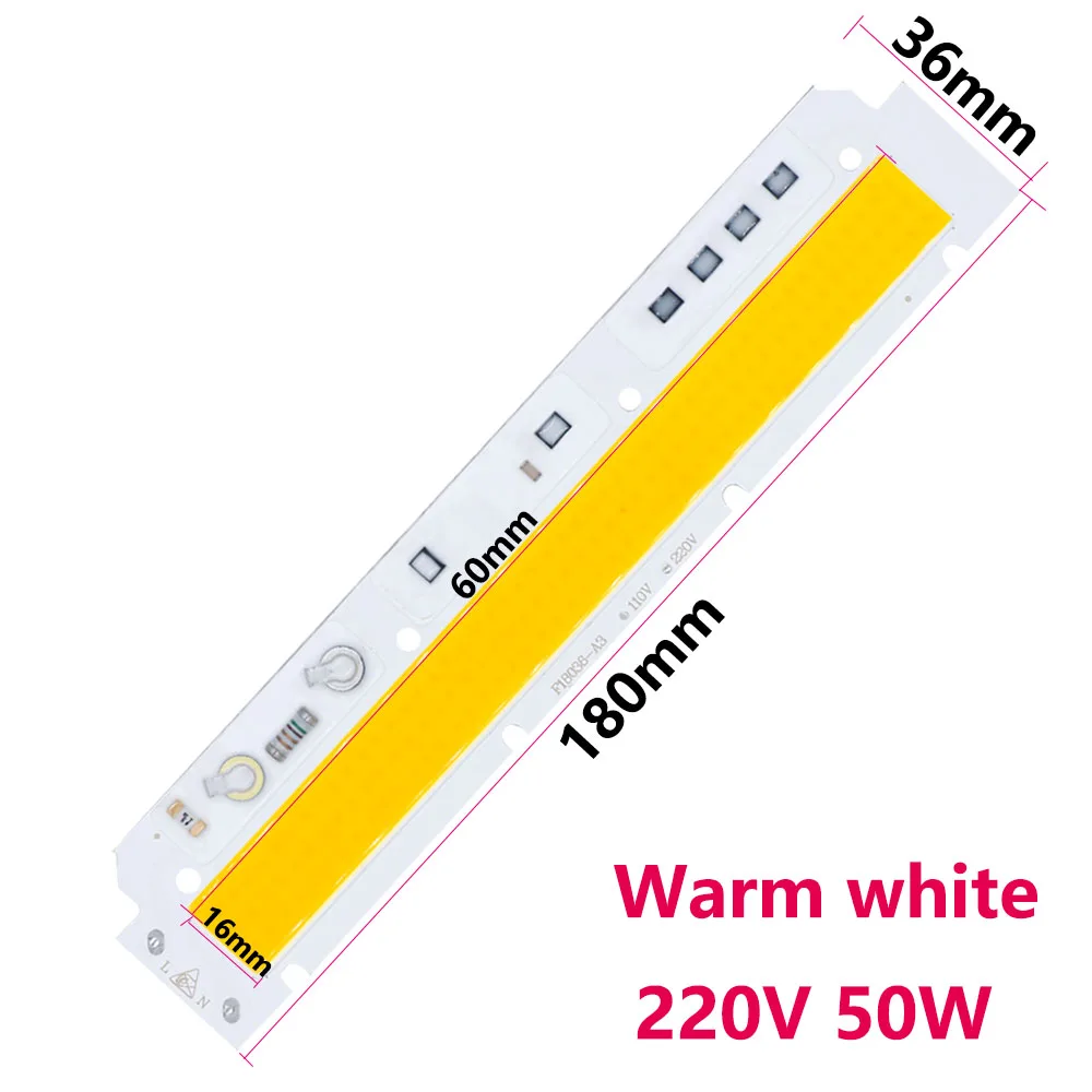 LED COB Chip AC220V 180*36mm 50W no need driver High Power LED COB Lamp for outdoor LED Module Spolight Bulb Strip White 6500K