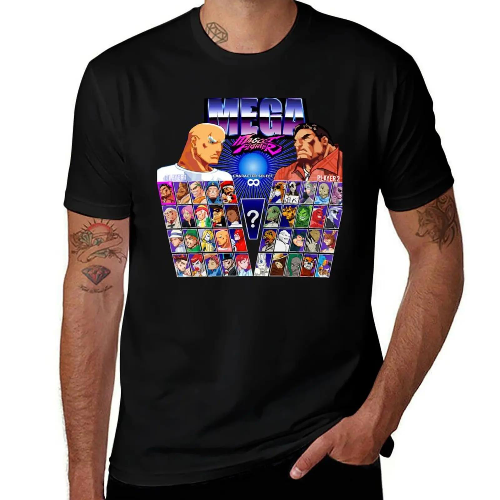 

Mega Mascot Fighter T-Shirt Big Size Short Sleeve Casual Top