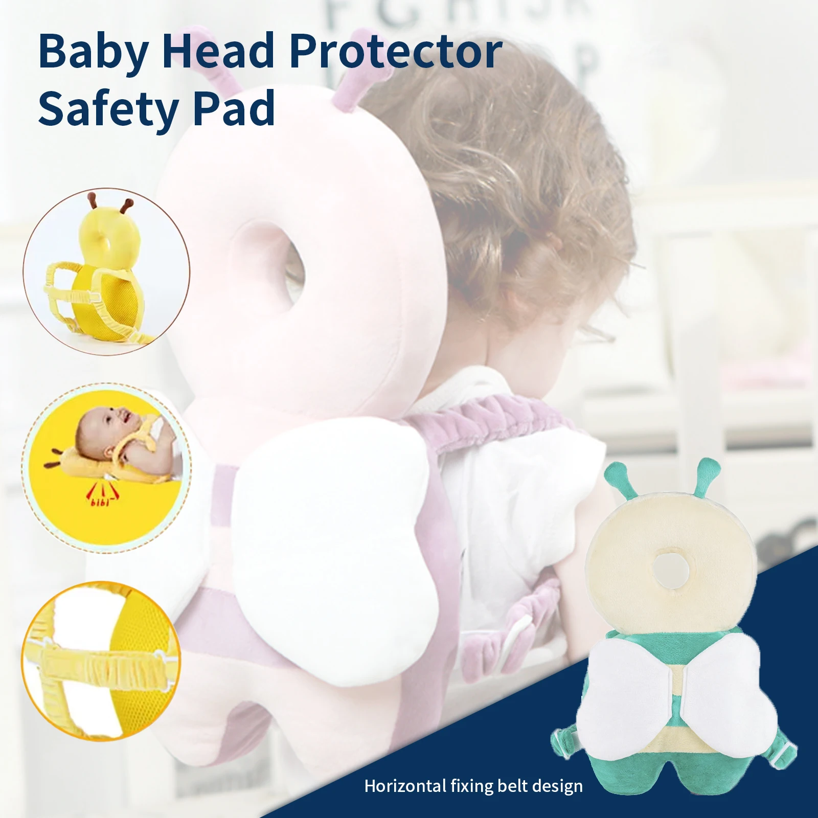 Baby Head Protection Backpack Pillow Toddler Head Safety Pad Cushion Head Anti-fall Protection Pillow Highly Elastic Breathable