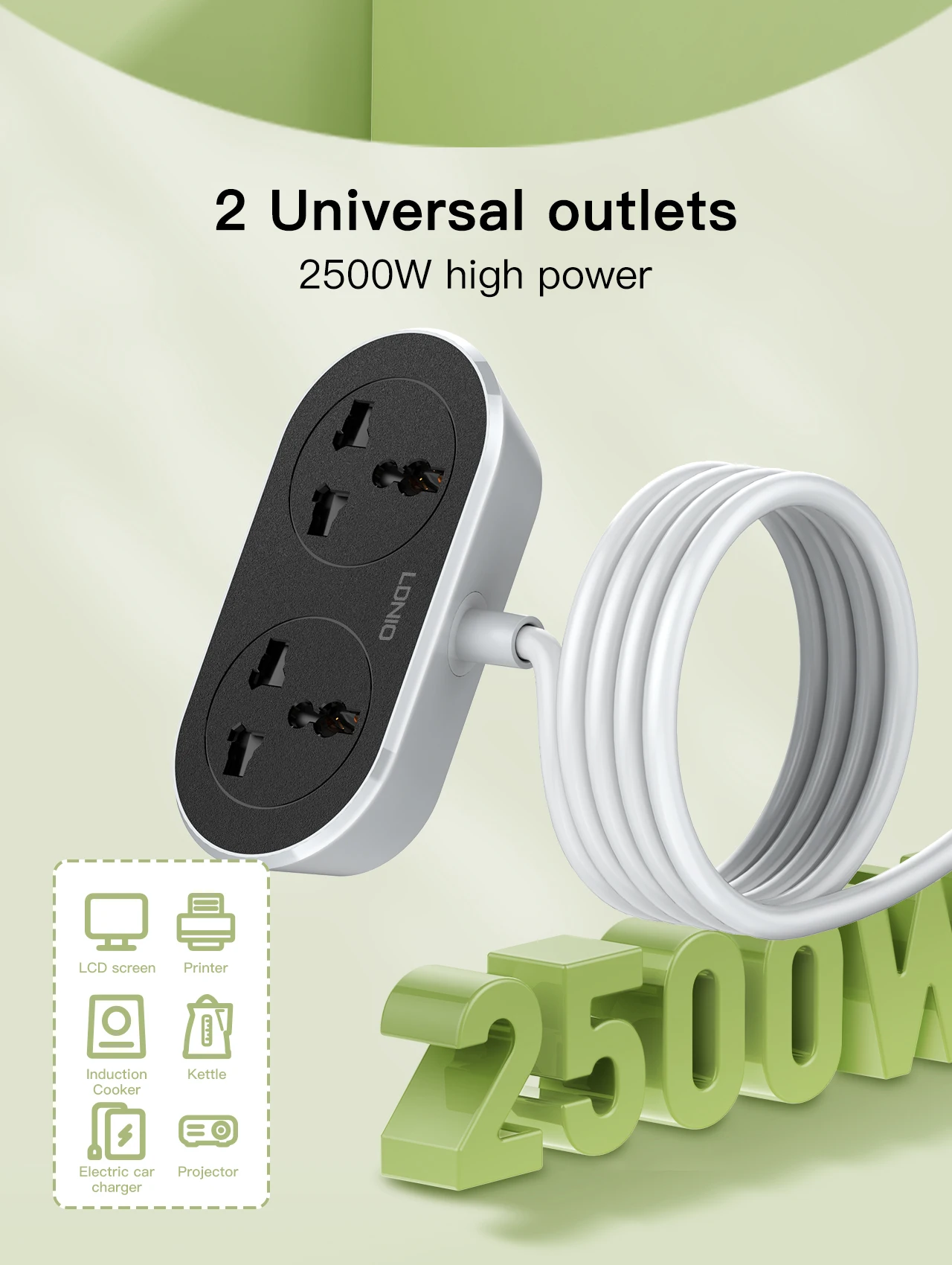 LDNIO Extension Cable Multi Tap 10M 5M Power Strip UK US EU Plug Universal Socket Electric Extension European Power Cord Adapter