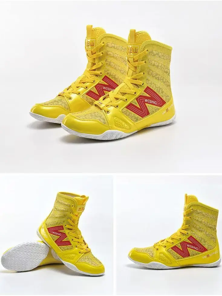 2025 Hot Sale Professional Boxing Training Shoes Fitness Equipment Men's Footwear Athletic Non-slip High Top Shoes