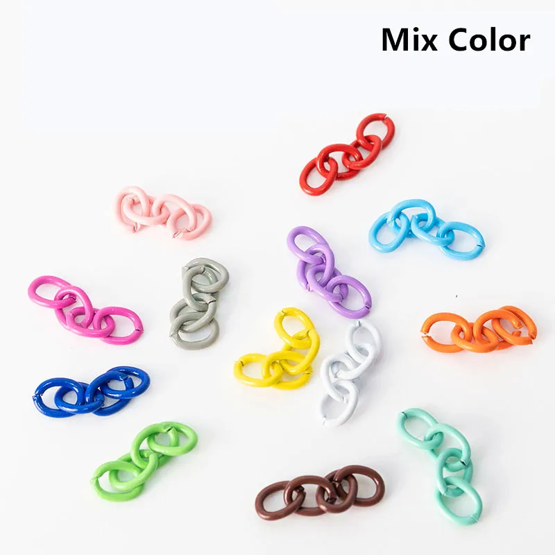 50pcs 26mm Colored Keychain Chain Keyring Extension Chain Connectors For DIY Jewelry Making Key Ring Accessories Wholesale