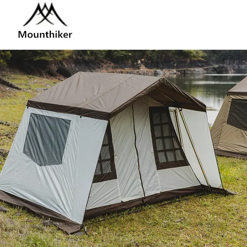 Mounthiker Outdoor Camping Cabin Window Tent Ultralight Large Family Waterproof Thickened Hiking Picnic Tents 3-6 Persons