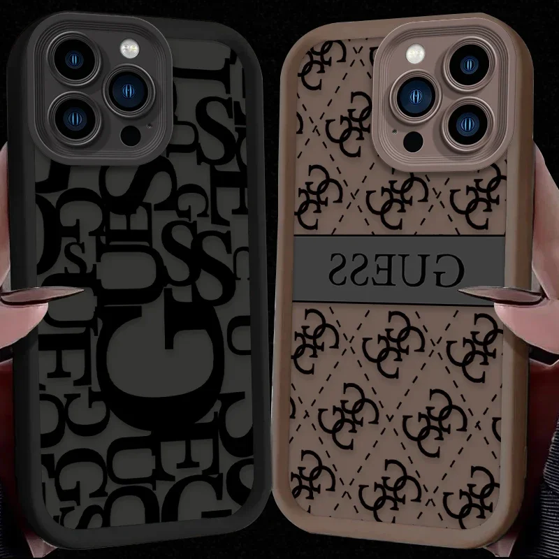 Funda de teléfono de lujo Love G-GueSs para IPhone 16 15 14 13 12 11 Pro Max Mini XR XS X 7 8 Plus, funda trasera suave de TPU
