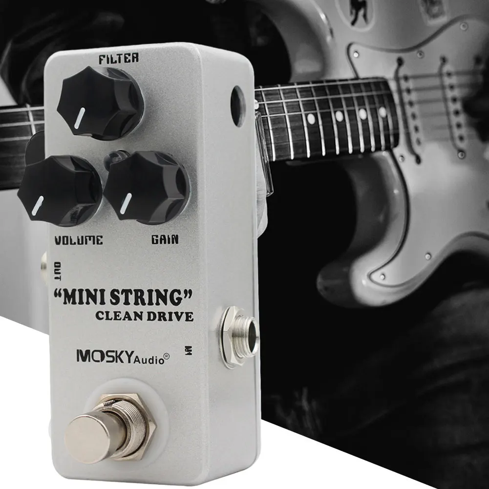 

Электрическая педаль Clean Drive Педаль для электрогитары Педаль эффектов Overdrive Fat Clean Tones Формирование тона Тепло и характер