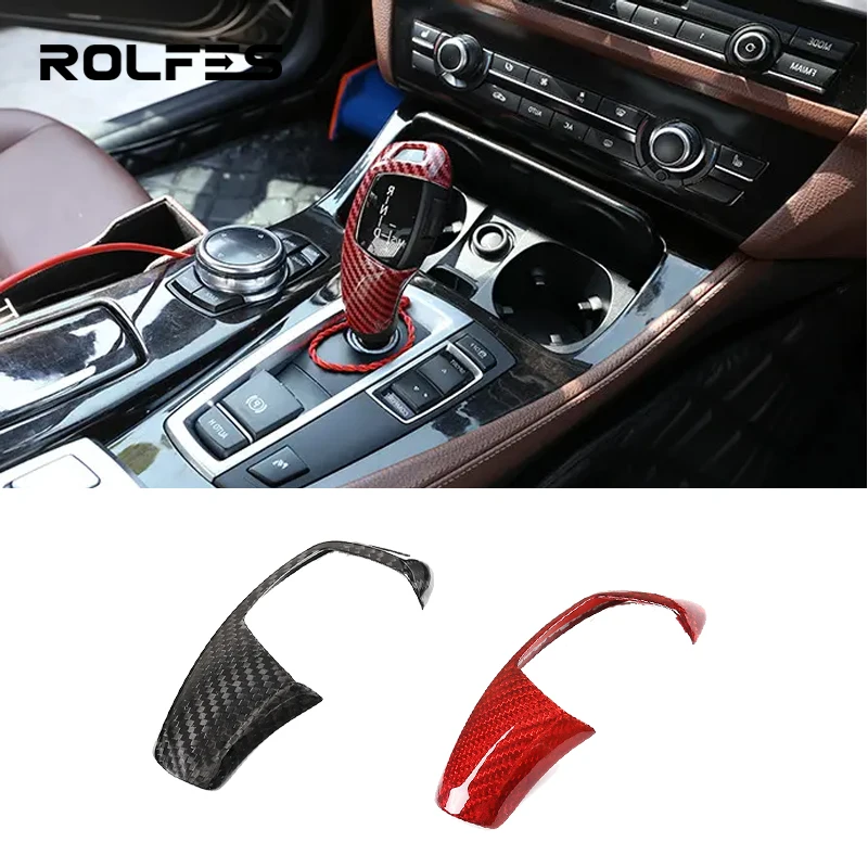 

ROLFES RHD Real Carbon Fiber Gear Shift Knob Cover Gearshift Shifter Sticker For BMW 1 2 4 5 3 Series GT X3 X4 X5 X6 2011-2018