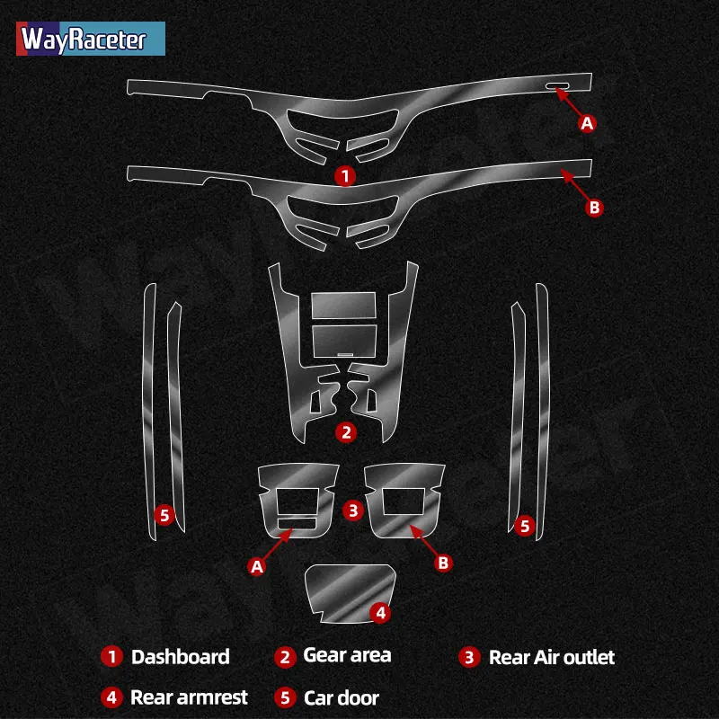 Self Healing Anti Scratch Top TPU Vinyl Center Gear Interior Paint Protection Film For Mercedes Benz S Class W221 2007-2013