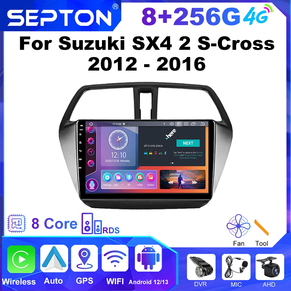 

SEPTON Android Car Radio CarPlay for Suzuki SX4 2 S-Cross 2012 - 2016 Multimedia Player Navigation GPS 2 Din 4G Head Unit 8Core