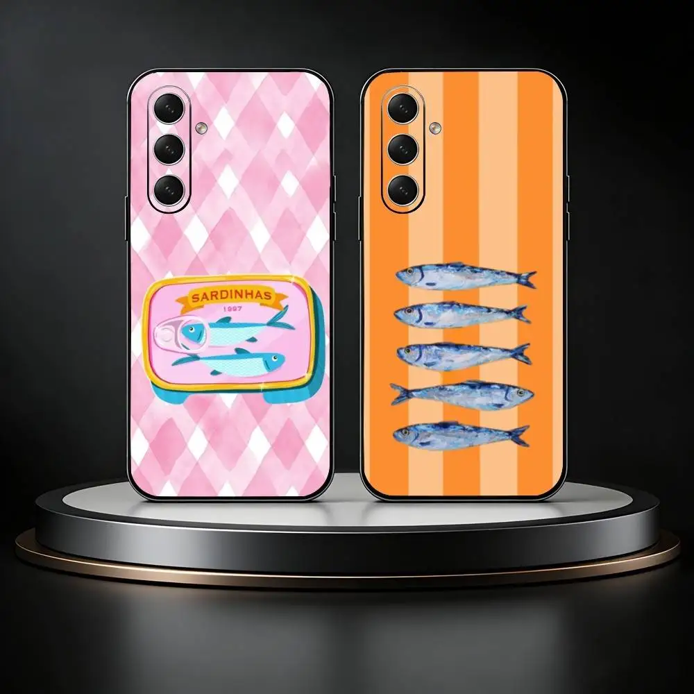 Sardines Fish Ar  Phone Case For Samsung Galaxy A73,A21s,A22,A31,A52,A53,A71,A41Soft Black Shell
