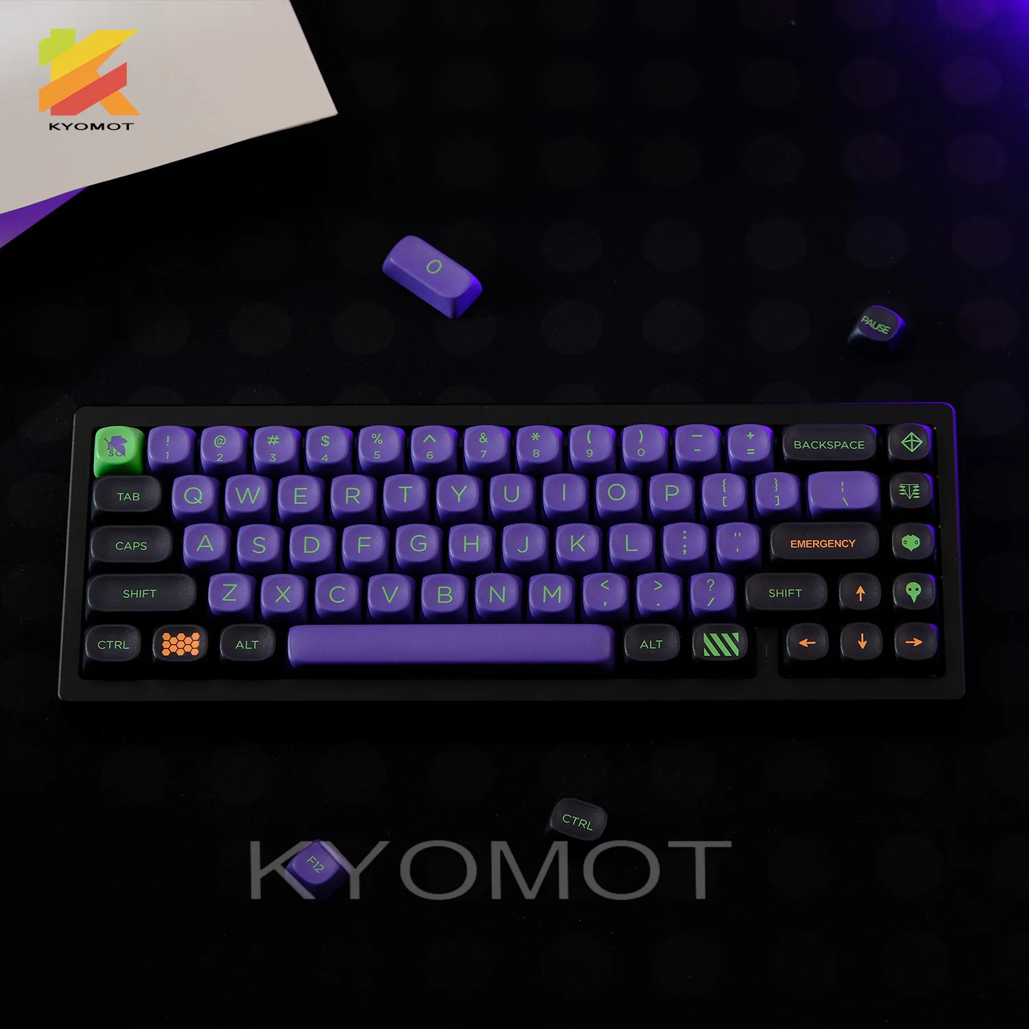 KYOMOT 125 Keys EVA 01 Machine Keycaps MOA Profile Game Anime Keycap for MX Switch DIY Layout GMK Mechanical Keyboard Keys Caps