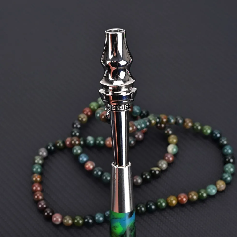 High Strength Titanium Alloy Suction Nozzle Shisha Tips - Rust-Proof, Break-Resistant, Removable Chain for Hookah