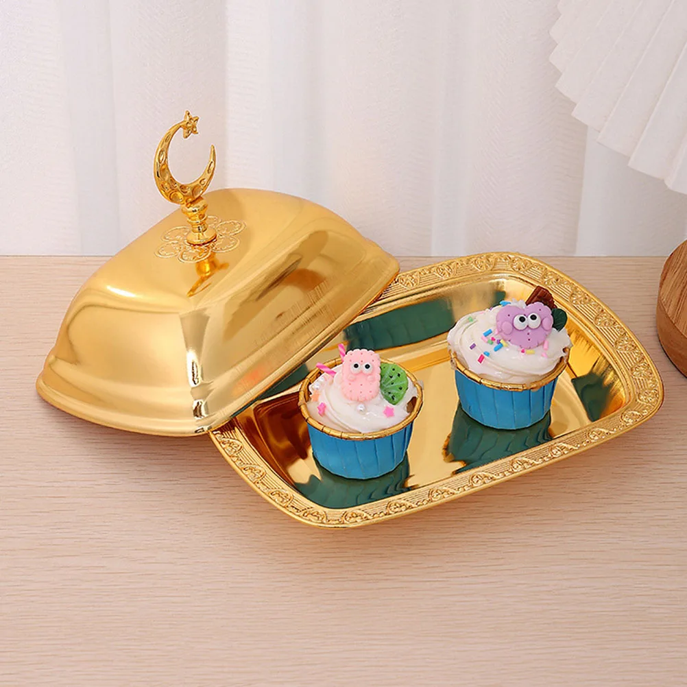 

Fruit Tray Iron Serving Platter Elegant Peacock Shape Gold Finish Snack Tray for Parties Fruit Trays Chips Serving Dish