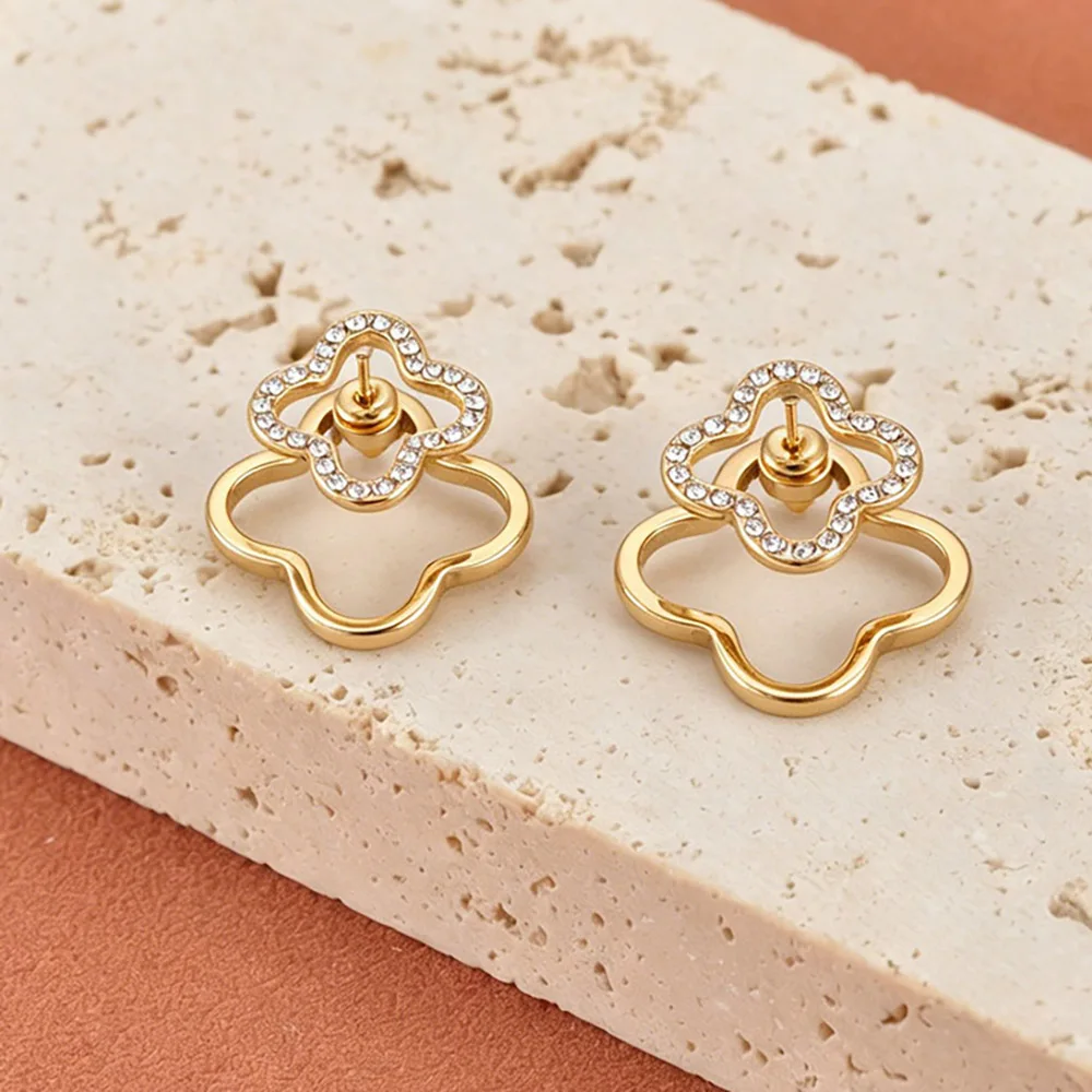 JeeMango Zarte Kreis-Ohrstecker mit vollem Zirkon für Damen, 18 Karat Gold, PVD-beschichteter Edelstahl, Ohrringe, Modeschmuck, E26104 – Detail 16